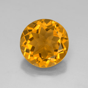 Citrine jaune naturelle coupe roude, 4,30 ct, VVS-VS