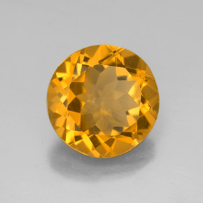 Citrine jaune naturelle coupe roude, 4,30 ct, VVS-VS