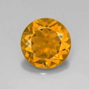 Citrine jaune naturelle coupe roude, 3,90 ct, VS