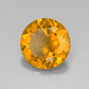 Citrine jaune naturelle coupe roude, 3,90 ct, VS