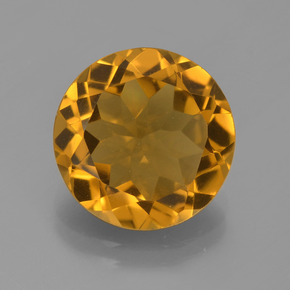 Citrine jaune naturelle coupe roude, 5,14 ct, VVS-VS
