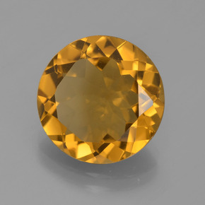 Citrine jaune naturelle coupe roude, 5,14 ct, VVS-VS