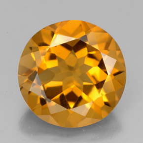 Citrine orange naturelle coupe roude, 4,05 ct, VVS-VS