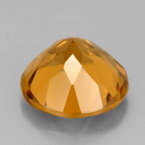 Citrine orange naturelle coupe roude, 4,05 ct, VVS-VS