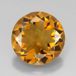 Citrine orange naturelle coupe roude, 5,44 ct, VVS-VS