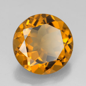 Citrine orange naturelle coupe roude, 5,44 ct, VVS-VS