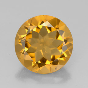 Citrine jaune naturelle coupe roude, 4,27 ct, VS