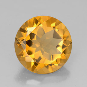 Citrine jaune naturelle coupe roude, 4,27 ct, VS