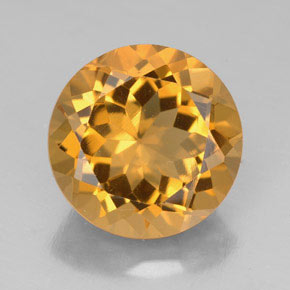 Citrine jaune naturelle coupe roude, 5,74 ct, VVS-VS