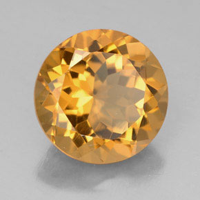 Citrine jaune naturelle coupe roude, 5,74 ct, VVS-VS
