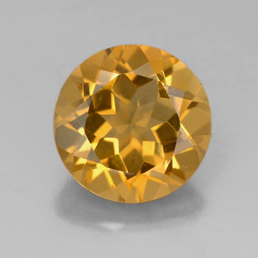 Citrine jaune naturelle coupe roude, 4,28 ct, VS