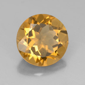 Citrine jaune naturelle coupe roude, 4,28 ct, VS