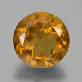 Citrine orange naturelle coupe roude, 5,58 ct, VS
