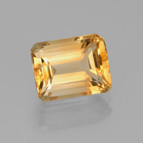 Citrine jaune naturelle taille émeraude, 2,56 ct, VVS-VS