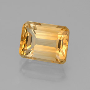 Citrine jaune naturelle taille émeraude, 2,56 ct, VVS-VS