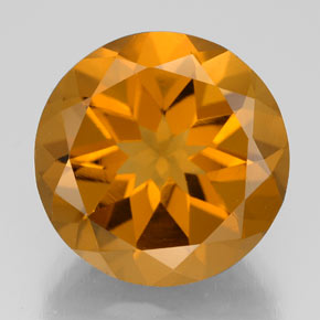 Citrine jaune naturelle coupe roude, 8,54 ct, VS