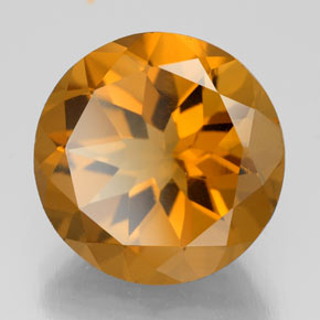 Citrine jaune naturelle coupe roude, 8,54 ct, VS
