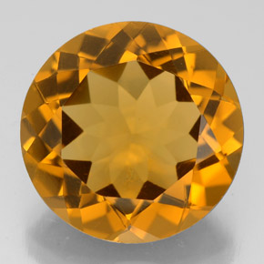 Citrine orange naturelle coupe roude, 8,15 ct, VS