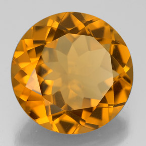 Citrine orange naturelle coupe roude, 8,15 ct, VS