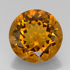 Citrine jaune naturelle coupe roude, 19,84 ct, VVS-VS