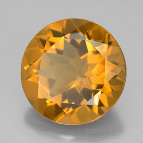 Citrine jaune naturelle coupe roude, 7,69 ct, VS