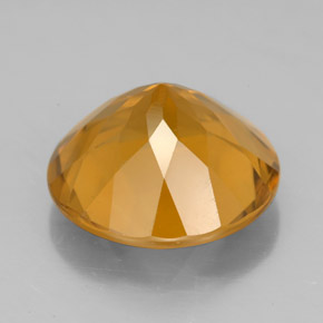 Citrine jaune naturelle coupe roude, 7,69 ct, VS