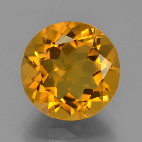 Citrine jaune naturelle coupe roude, 5,61 ct, VVS-VS