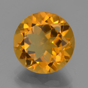 Citrine jaune naturelle coupe roude, 5,61 ct, VVS-VS