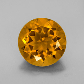 Citrine jaune naturelle coupe roude, 5,77 ct, VS
