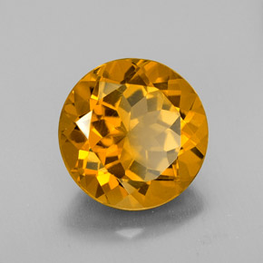 Citrine jaune naturelle coupe roude, 5,77 ct, VS