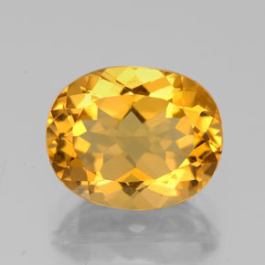 Citrine jaune naturelle coupe ovale, 3,08 ct, VS