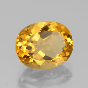 Citrine jaune naturelle coupe ovale, 3,08 ct, VS
