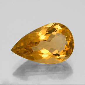 Citrine jaune naturelle en forme de poire, 3,83 ct, VVS