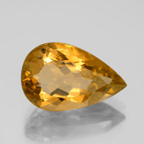 Citrine jaune naturelle en forme de poire, 3,83 ct, VVS
