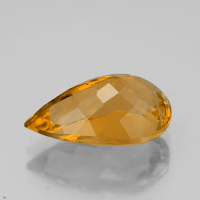 Citrine jaune naturelle en forme de poire, 3,83 ct, VVS