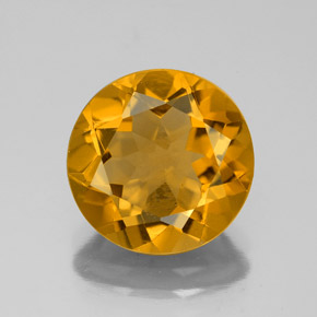 Citrine jaune naturelle coupe roude, 3,87 ct, VS