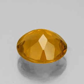 Citrine jaune naturelle coupe roude, 3,87 ct, VS