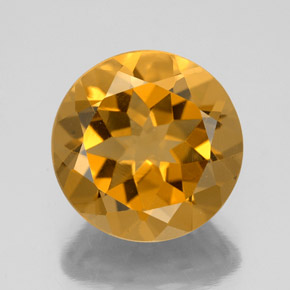 Citrine jaune naturelle coupe roude, 5,48 ct, VVS