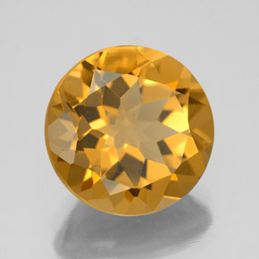 Citrine jaune naturelle coupe roude, 5,48 ct, VVS