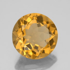 Citrine doré naturelle coupe roude, 5,30 ct, VVS