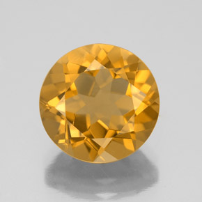 Citrine doré naturelle coupe roude, 4,16 ct, VVS