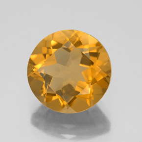 Citrine doré naturelle coupe roude, 4,16 ct, VVS