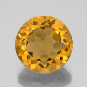 Citrine jaune naturelle coupe roude, 6,24 ct, VVS