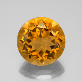 Citrine jaune naturelle coupe roude, 5,66 ct, VVS-VS