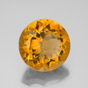 Citrine jaune naturelle coupe roude, 5,66 ct, VVS-VS