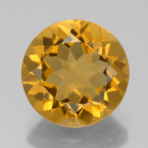 Citrine doré naturelle coupe roude, 4,00 ct, VVS-VS