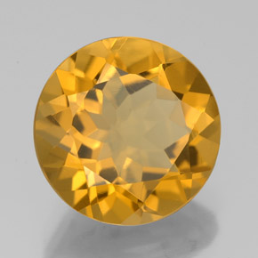 Citrine doré naturelle coupe roude, 4,00 ct, VVS-VS