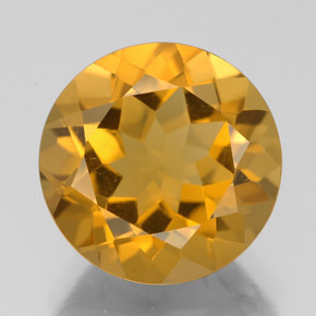 Citrine doré naturelle coupe roude, 5,40 ct, VS