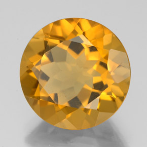 Citrine doré naturelle coupe roude, 5,40 ct, VS