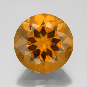 Citrine jaune naturelle coupe roude, 8,82 ct, VS